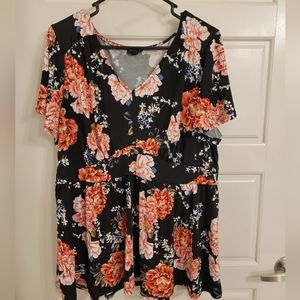 Torrid Black Floral Shirt